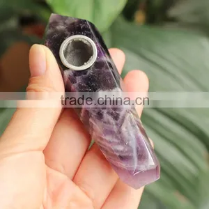 Wholesale Chevron Amethyst Crystal Smoking Pipes for Healing thumbnail-5