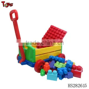 45cm Height Big Size Trolley With 30pcs 1.3MM Very Cheap Building Block Plastic Educational Toy for Kids thumbnail-1