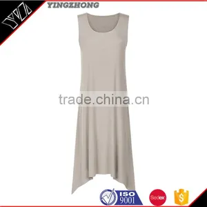 Irregular Hem Sleeveless Vest Modal Cotton Dress Skirt Back Hollow Out Cultivate One's Morality Dress thumbnail-1