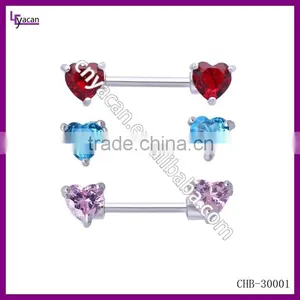 New 14g Barbells Nickel Free Rose Nipple Ring thumbnail-1