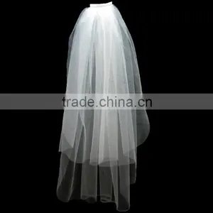 2016 Edged Ivory White Wedding Veil Soft Tulle High Quality Wedding Veils thumbnail-1