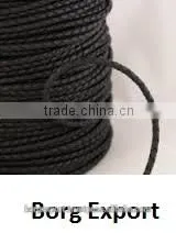 3mm Braided Leather Cords From BORG EXPORT /Genuine Leather / Braided Leather Cord 3 mm thumbnail-1