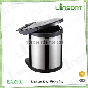 Direct Buy China Stainless Steel Trash Cans Dustbin Kitchen Wares Dust Bin thumbnail-1