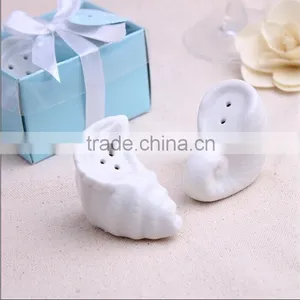 Ceramic Sea Snail Salt and Pepper Shakers Wedding Guest Gifts thumbnail-1