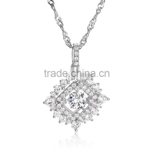 925 Sterling Silver Dancing Stone Pendant Necklace SPG912W thumbnail-5