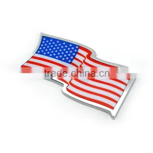 Plastic Chrome With Strong Adhesive Tape Car Flag Emblem thumbnail-3