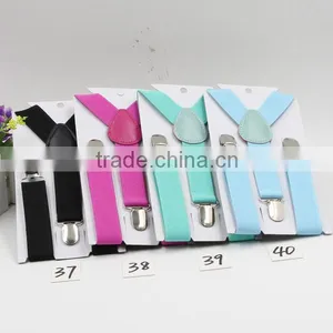 Yellow Boys and Girls Suspenders Braces For Christmas Gift Y-shaped Clip On Slim Suspender Elastic Braces Gallus thumbnail-2