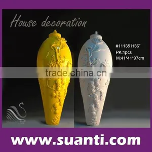 Leaves Carving Polyresin Vase thumbnail-1