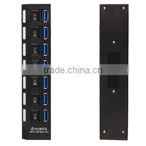 New 7 Ports USB 3.0 Hub With On/Off Switch+ for PC Laptop thumbnail-4