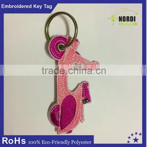 Customized Embroidery Key Ring ,promotional Embrodered Key Tag thumbnail-1