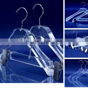 High Quality Market Acrylic Plexiglass Plastic Clothes Hanger Hanger Anti-slip Plastic Hanger thumbnail-1