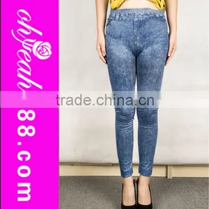 Jean Type Fleece Inside Thick Seamless Warm Winter Leggings thumbnail-1