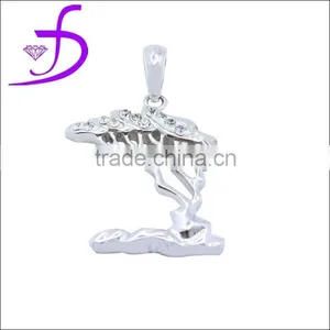 925 White Gemstone Silver Planting Tree CZ Silver Tree Pendant thumbnail-1