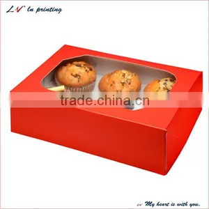 Custom Design Printed Paper 6 Cupcake Boxes/ Elegant Cup Cake Box/ Cakes Cardboard 6 Holes Cupcakes Boxes Wholesale thumbnail-1