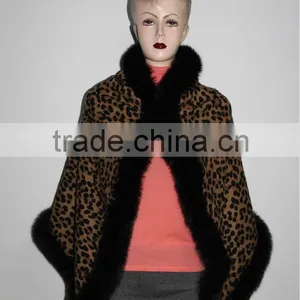Ladies Fur Printed Pashmina Shawls Wraps thumbnail-1