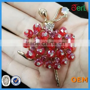 Hot Sales Luxury Colorful Diamond Temperament Girl Ballet Dance Brooch for Ladies thumbnail-5