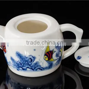 280ml Red Fish Painting Ceramic Tea Pot thumbnail-2