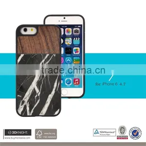 Newest Real Wood TPU Marble Mobile Phone Case For Apple Iphone 6 6s Plus thumbnail-1