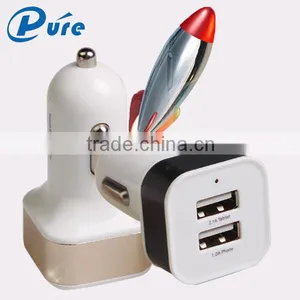 Factory Price Good Design 2 Port Wholesale Usb Car Charger Adapter for Ipad and Mobile Phone thumbnail-2