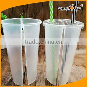 China Supplier Disposable PP Translucent Split Coffee Cups 700ml thumbnail-5