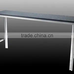 High Quality Brushed Stainless Steel Bar Table With Tempered Top or Wood Top LQ- BT102S thumbnail-1