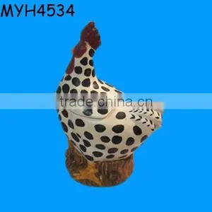 White Ceramic Black Spotted Hen Egg Storage Containers thumbnail-1