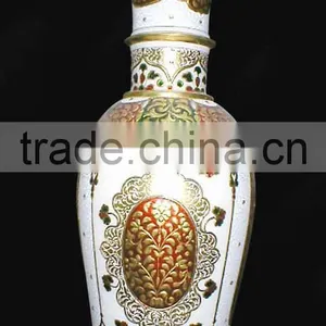Decoration Marble Flower Vase, Decorative Flower Pot, Hand Made Marble Flower Vases, Craft Flower Pot thumbnail-1
