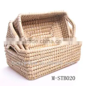 High Quality Straw Basket With Handle (factory Supplier) thumbnail-1
