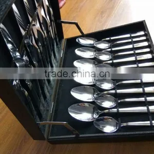 24 Pcs Stainless Steel Flatware Set With Wooden Box Package thumbnail-6