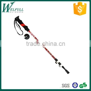 Aluminum Light Trekking Pole With External Lock, EVA Grip, Red SZ15516 thumbnail-1