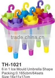 Ice Lolly Mold 6 in 1 Ice Mould Umbrella Shape Popsicle Mould thumbnail-1