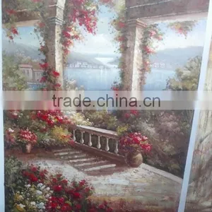 Quality Handmade Garden Oil Painting on Canvas thumbnail-1