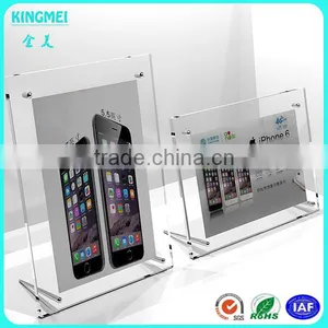 KM-CP62 OEM Custom Made 10x8cm 6x4cm Table Screws Transparent Square Acrylic Plastic Paper Photo Frame thumbnail-1