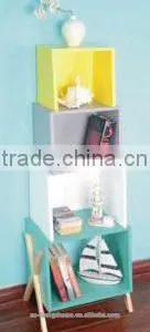 MULTI/NATURAL MDF/WOODEN CUBE SHELF X 4 thumbnail-1