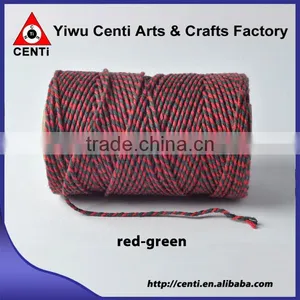 Factory Sale Red and Green Coloured Original Cotton Bakers Twine for Chiristmas thumbnail-1