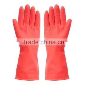 Red Natural Latex Gloves Home Furnishing Dish Washing thumbnail-1