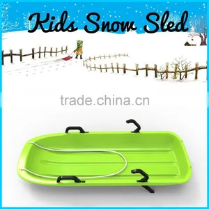Snow Sleds Luge Classic Green Plastic Double Seat Sledge With Brake -Toboggan/ Steering Handle Brakes,seat, Pull Cord Toboggan thumbnail-1