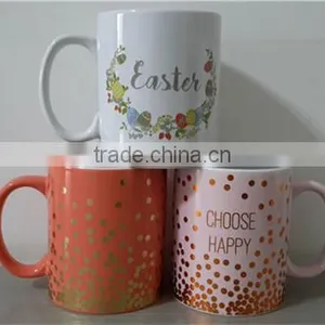 Simple Design Customized Logo Ceramic Coffee Mug With C-handle thumbnail-3