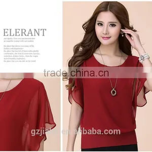 Hot Fashion Blusa Feminina 2015 Summer Casual Plus Size Slim Bat Sleeve Chiffon Shirt Women Blouse Blusas Women Tops Clothing thumbnail-1