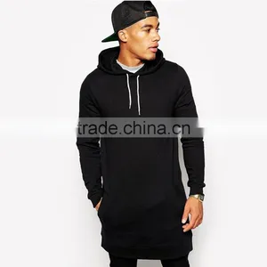 Wholesale Mens 100%cotton Black Tall Hoodies thumbnail-1