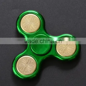 Gold - Plated Fingertips Gyro Decompression Toys Sequins Plastic Printing Finger Between the Toys Three - Leaf Spiral thumbnail-6