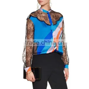 OEM Service Sexy Lace Lady Blouse Office Blouses GuangZhou Manufacture 2016 thumbnail-1