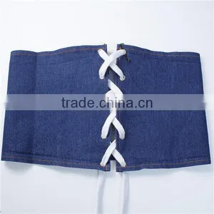 Denim Belt Waistband White Deep Blue Size L thumbnail-3