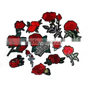 Fabric Iron On Patches At Random Rose Flower Fabric Patch thumbnail-1
