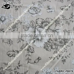 Chinese Style Flower Printed Fabric Linen Cotton Fabric For Sofa thumbnail-2
