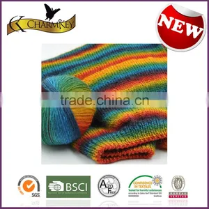 Charmkey Fancy Space Dyed Hand Knitting Yarn 100 Merino Wool Roving Yarn for Sweaters thumbnail-4
