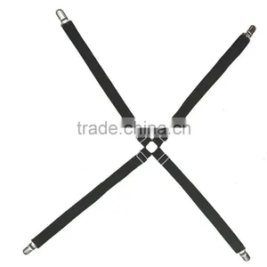Adjustable Under Mattress Bed/Fitted Sheet Fastener,Crisscross Bed Sheet Straps Suspenders,Slipcover Fastener,Strap Clip Bands thumbnail-1