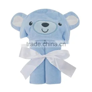 Newborn Baby Blanket Bath Towel Bathrobe Cute Animals Hat Cotton Baby Security Blanket thumbnail-3