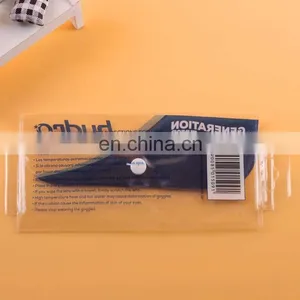 Custom Wholesale Clear Pvc Bag With Button High Quality Plastic Packaging Bag for Pen ,ruler thumbnail-1