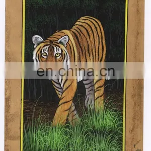 Indian Miniature Painting Water Color Wild Life Animal Art Wall Decor Wall Hanging Portrait thumbnail-1